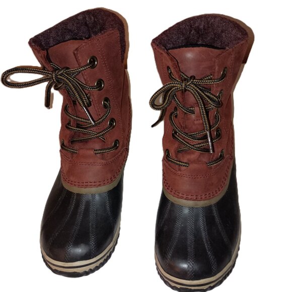 Sorel Maroon Slimpack Waterproof Winter Boots Women’s Size 8 - Picture 2 of 15